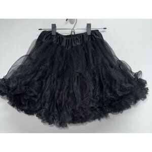 Leg Avenue Black Petticoat Womens One Size Layered Tulle Ruffled Skirt Costume